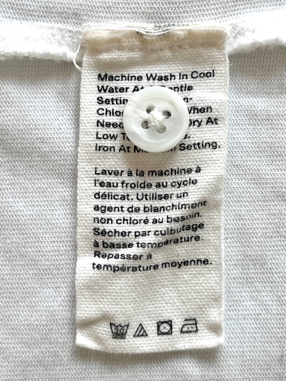 Hudson North Organic Cotton Polo Shirt White Cropped Boxy L Minimalist Preppy - Picture 6 of 9